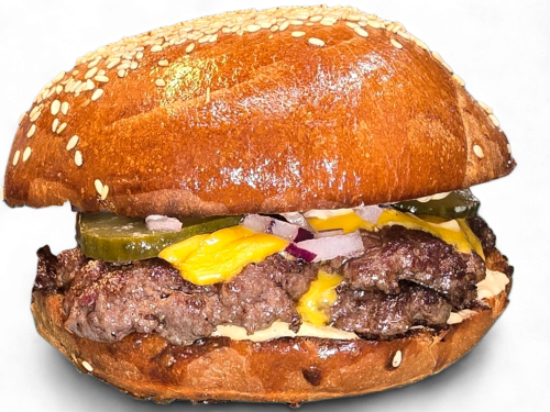Smash Burger hasábburgonyával, szarvasgombás majonézzel