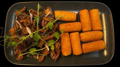 Hátszín steak rókagomba krokett